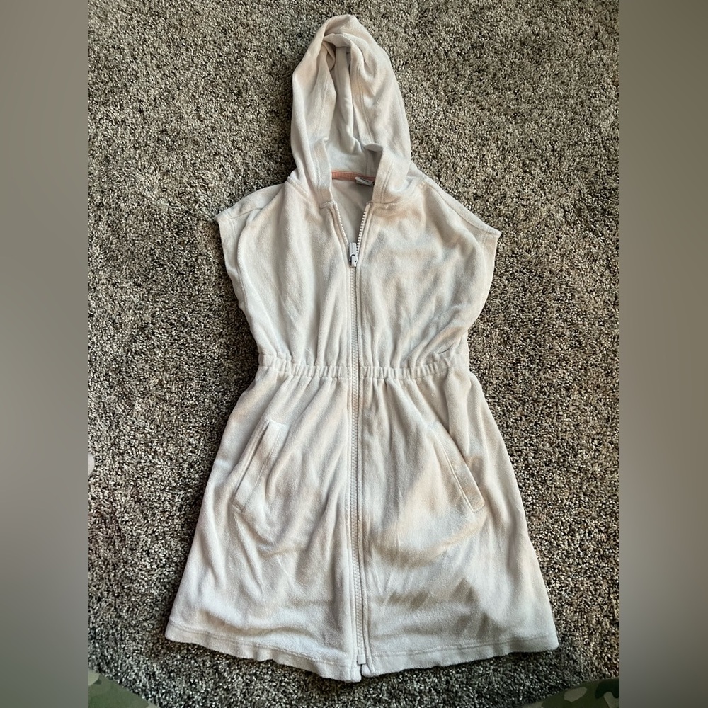 Old Navy white hooded bathing suit coverup